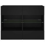 fekete fali TV-szekrény LED-világítással 78,5x30x60,5 cm