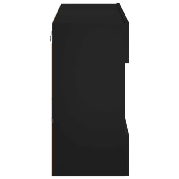 fekete fali TV-szekrény LED-világítással 78,5x30x60,5 cm