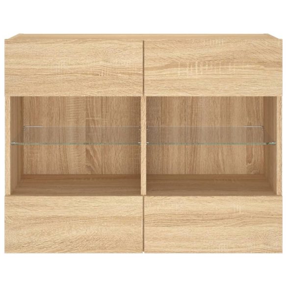 sonoma tölgy színű fali TV-szekrény LED-del 78,5 x 30 x 60,5 cm