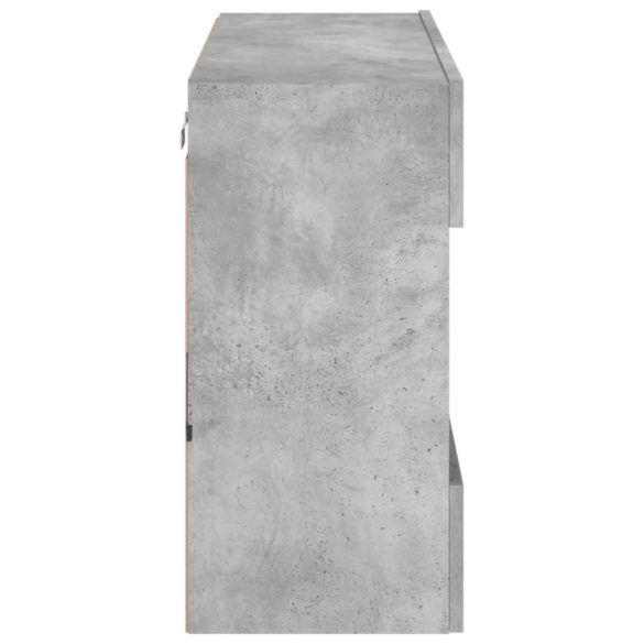 betonszürke falra szerelhető TV-szekrény LED-del 78,5x30x60,5cm