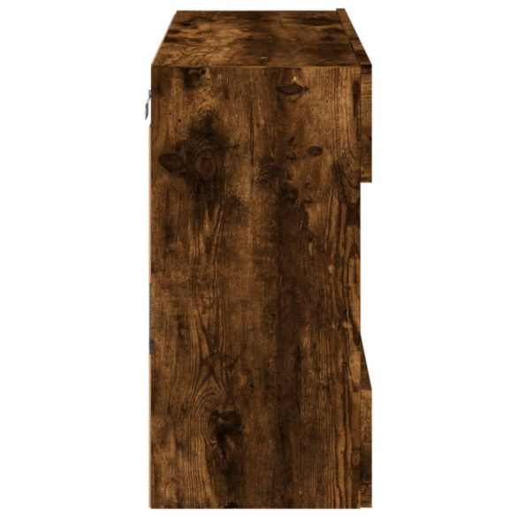 füstös tölgy színű fali TV-szekrény LED-ekkel 78,5x30x60,5 cm