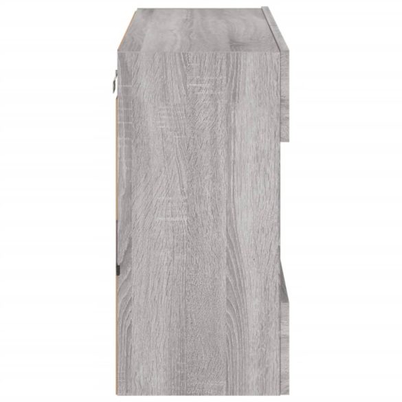 szürke sonoma színű fali TV-szekrény LED-ekkel 78,5x30x60,5 cm