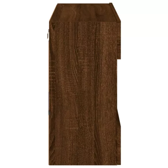 barna tölgyszínű fali TV-szekrény LED-del 78,5x30x60,5 cm