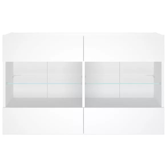 fehér fali TV-szekrény LED-világítással 98,5x30x60,5 cm