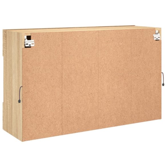 sonoma tölgy színű fali TV-szekrény LED-del 98,5x30x60,5 cm