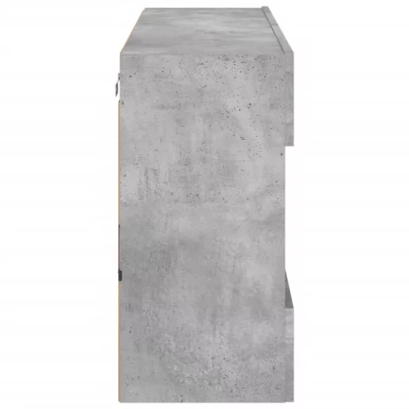 betonszürke falra szerelhető TV-szekrény LED-del 98,5x30x60,5cm