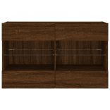 barna tölgyszínű fali TV-szekrény LED-del 98,5x30x60,5 cm