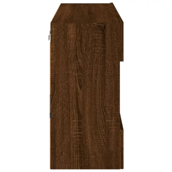 barna tölgyszínű fali TV-szekrény LED-del 98,5x30x60,5 cm