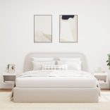 2 db fehér falra szerelhető éjjeliszekrény LED-világítással