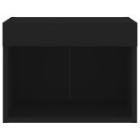 fekete falra szerelhető éjjeliszekrény LED lámpákkal