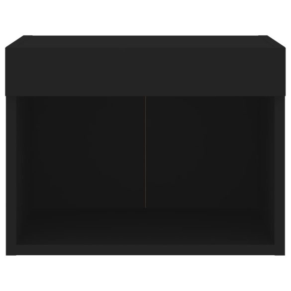 fekete falra szerelhető éjjeliszekrény LED lámpákkal