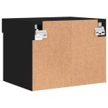 fekete falra szerelhető éjjeliszekrény LED lámpákkal