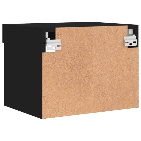 fekete falra szerelhető éjjeliszekrény LED lámpákkal