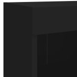 fekete falra szerelhető éjjeliszekrény LED lámpákkal