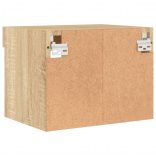 sonoma tölgyszínű falra szerelhető éjjeliszekrény LED lámpákkal