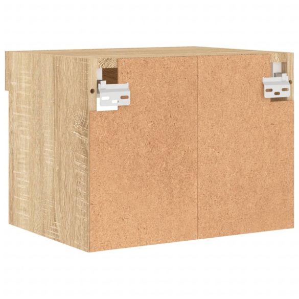 sonoma tölgyszínű falra szerelhető éjjeliszekrény LED lámpákkal