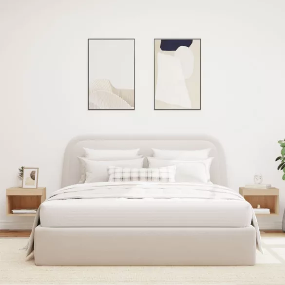 2 db sonoma tölgy színű fali éjjeliszekrény LED-világítással