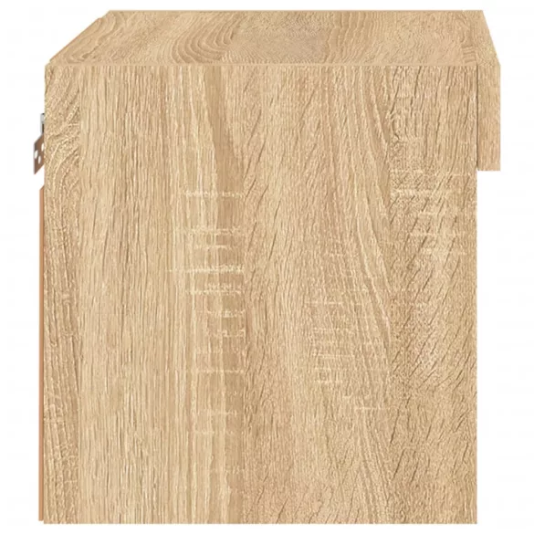 2 db sonoma tölgy színű fali éjjeliszekrény LED-világítással