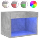 betonszürke falra szerelhető éjjeliszekrény LED lámpákkal