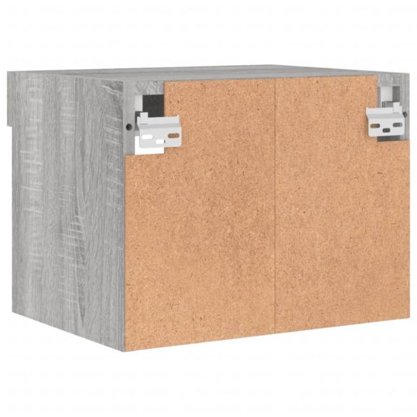 szürke sonoma falra szerelhető éjjeliszekrény LED lámpákkal