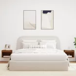 2 db barna tölgy színű fali éjjeliszekrény LED-világítással