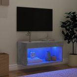 betonszürke TV-szekrény LED-világítással 60 x 30 x 30 cm