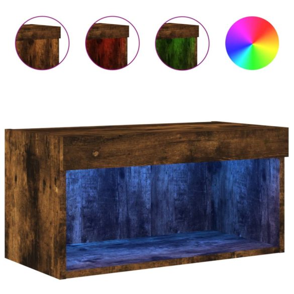 füstös tölgy színű TV-szekrény LED-világítással 60 x 30 x 30 cm