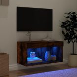 füstös tölgy színű TV-szekrény LED-világítással 60 x 30 x 30 cm