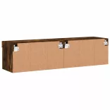 2 db füstös tölgy színű TV-szekrény LED-ekkel 60 x 30 x 30 cm