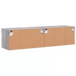 2 db szürke sonoma színű TV-szekrény LED-ekkel 60x30x30 cm