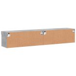 2 db betonszürke TV-szekrény LED-világítással 80x30x30 cm