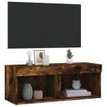 füstös tölgy színű TV-szekrény LED-világítással 80 x 30 x 30 cm