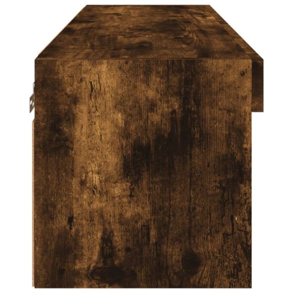 füstös tölgy színű TV-szekrény LED-világítással 80 x 30 x 30 cm