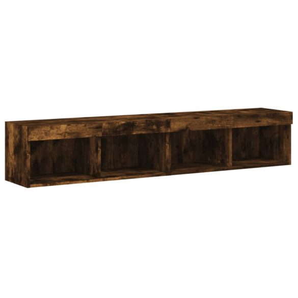 2 db füstös tölgy színű TV-szekrény LED-ekkel 80 x 30 x 30 cm