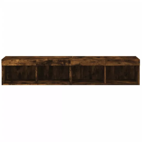 2 db füstös tölgy színű TV-szekrény LED-ekkel 80 x 30 x 30 cm