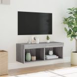 szürke sonoma színű TV-szekrény LED-világítással 80x30x30 cm