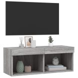 szürke sonoma színű TV-szekrény LED-világítással 80x30x30 cm