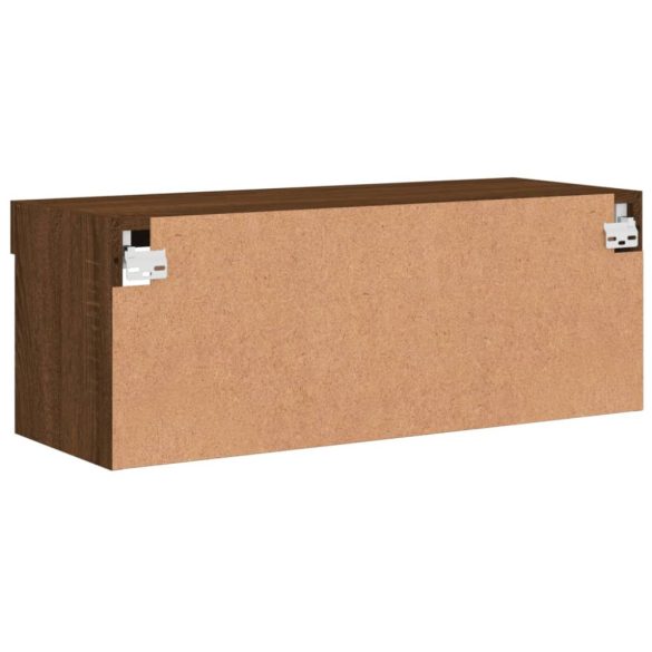 barna tölgy színű TV-szekrény LED-világítással 80 x 30 x 30 cm