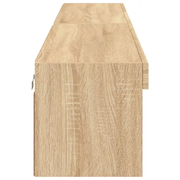 2 db sonoma tölgy színű TV-szekrény LED-ekkel 100x30x30 cm