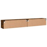 2 db füstös tölgy színű TV-szekrény LED-ekkel 100 x 30 x 30 cm