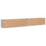 2 db szürke sonoma színű TV-szekrény LED-ekkel 100x30x30 cm