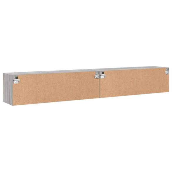 2 db szürke sonoma színű TV-szekrény LED-ekkel 100x30x30 cm