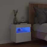 fehér falra szerelhető TV-szekrény LED-lámpákkal 40x30x40 cm