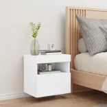 fehér falra szerelhető TV-szekrény LED-lámpákkal 40x30x40 cm