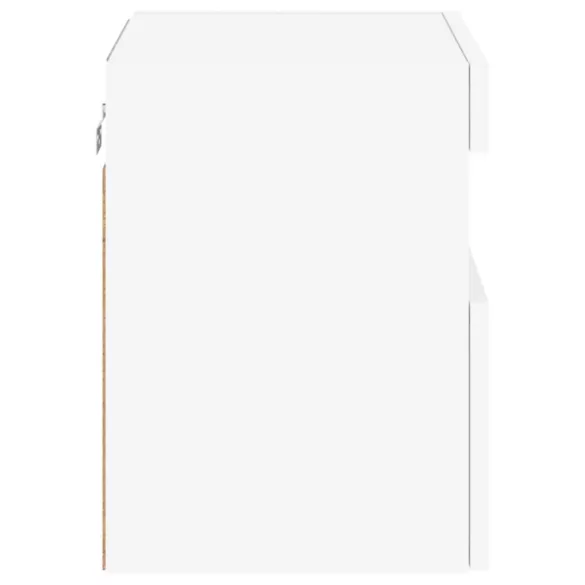 fehér falra szerelhető TV-szekrény LED-lámpákkal 40x30x40 cm