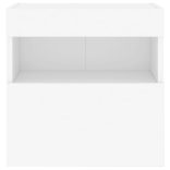 2 db fehér falra szerelhető TV-szekrény LED-ekkel 40x30x40 cm