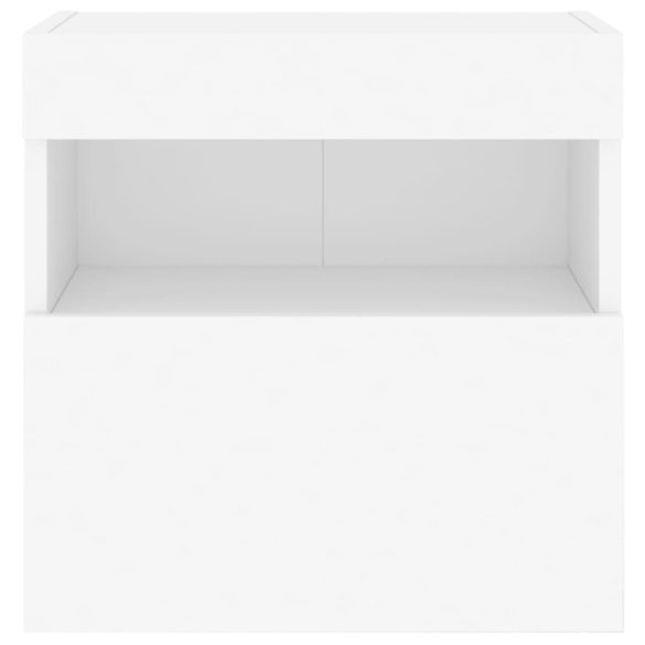 2 db fehér falra szerelhető TV-szekrény LED-ekkel 40x30x40 cm