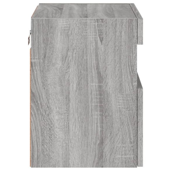 szürke sonoma színű fali TV-szekrény LED-ekkel 40x30x40 cm