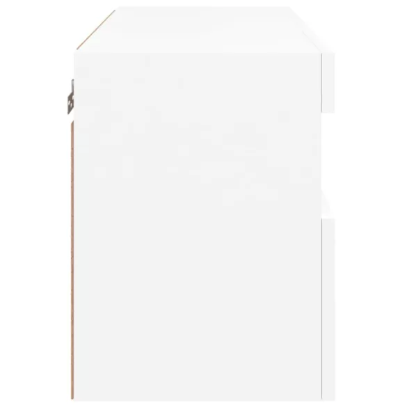 fehér falra szerelhető TV-szekrény LED-lámpákkal 60x30x40 cm