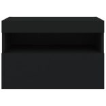 fekete fali TV-szekrény LED-világítással 60x30x40 cm